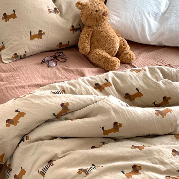 Dachshund Cotton Gauze Duvet Cover Bedding