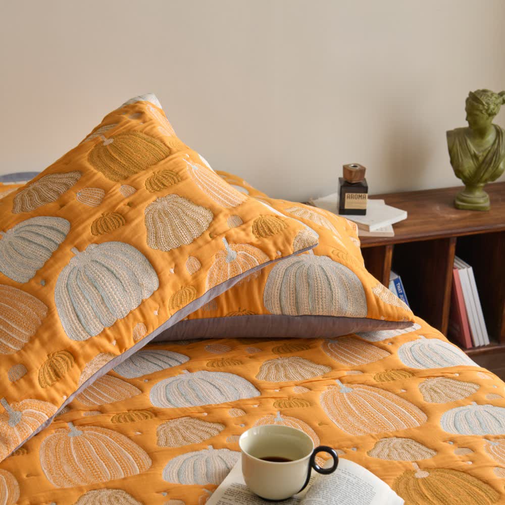Three Layers Cotton Gauze Pumpkin Quilt