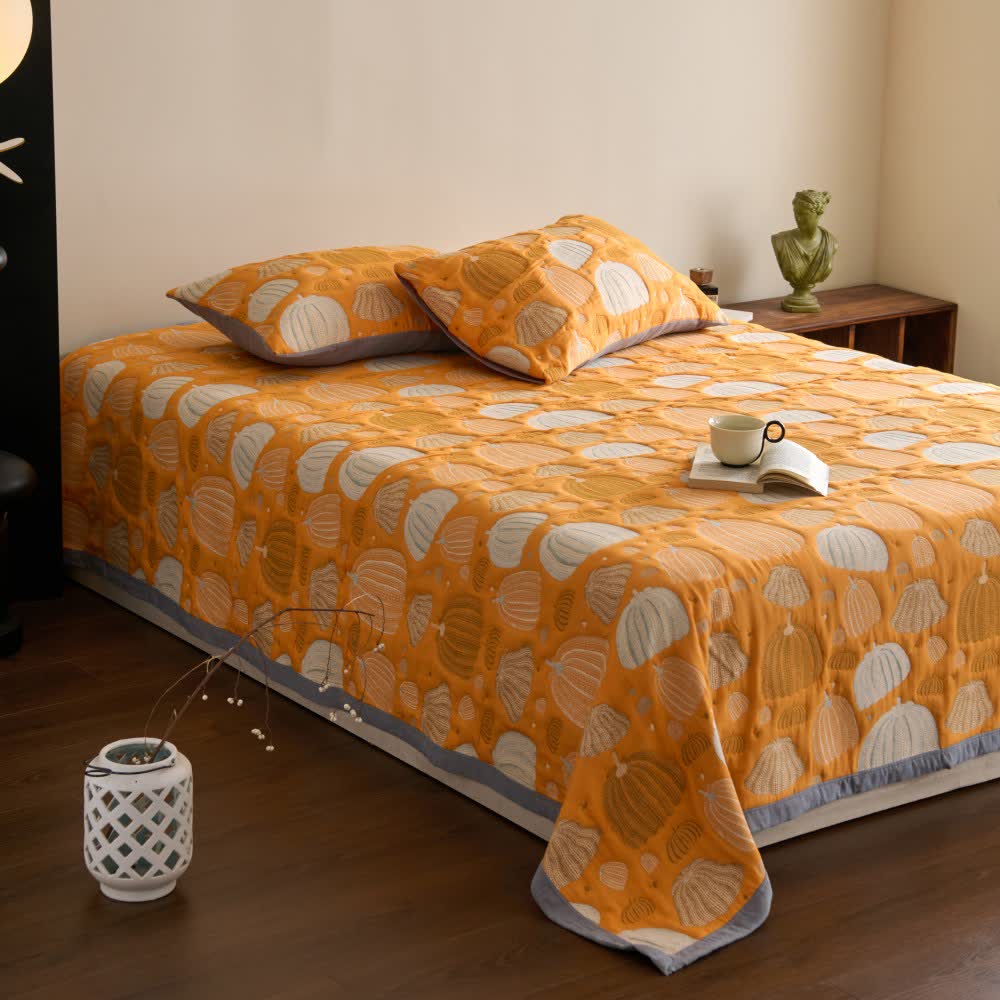 Three Layers Cotton Gauze Pumpkin Quilt