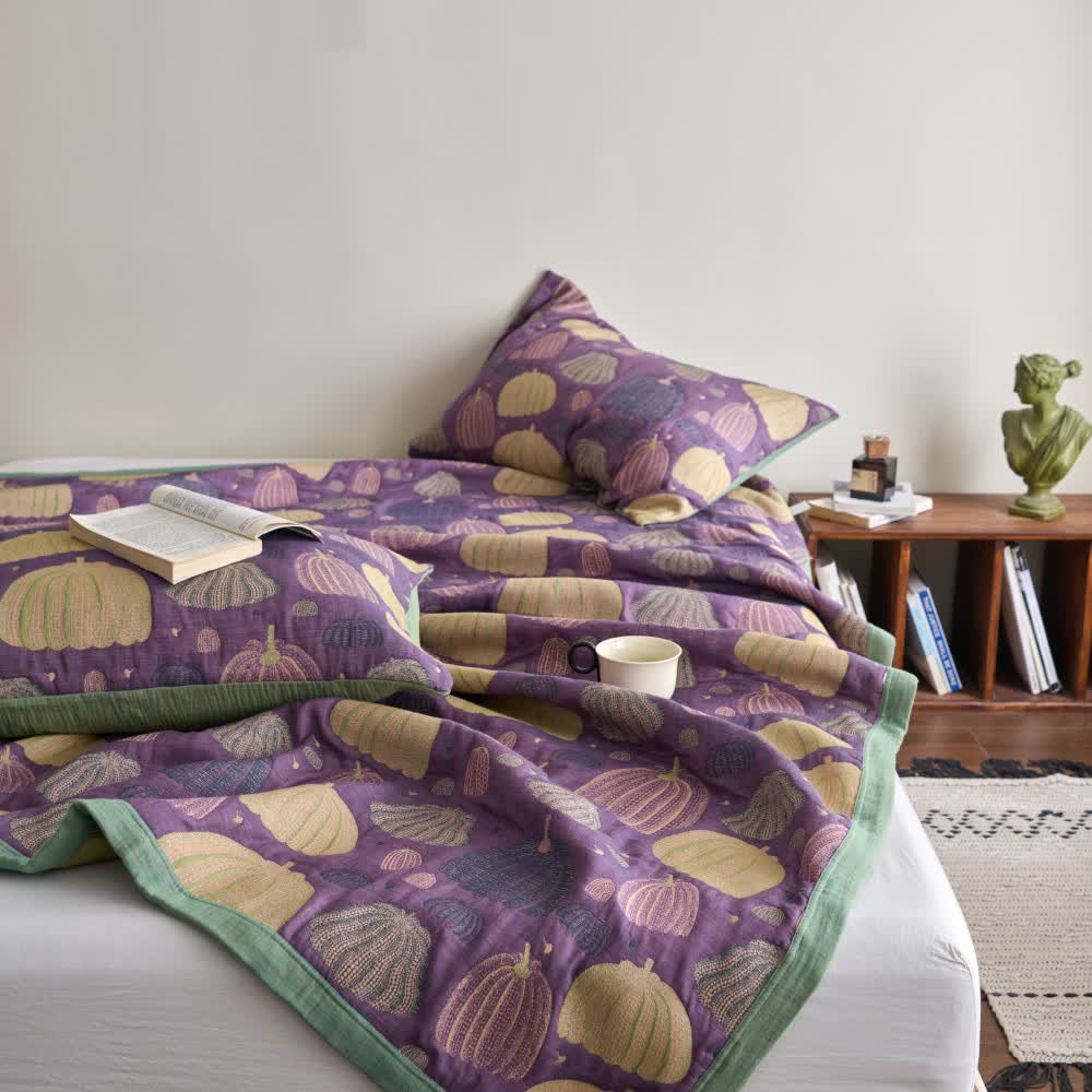Three Layers Cotton Gauze Pumpkin Quilt