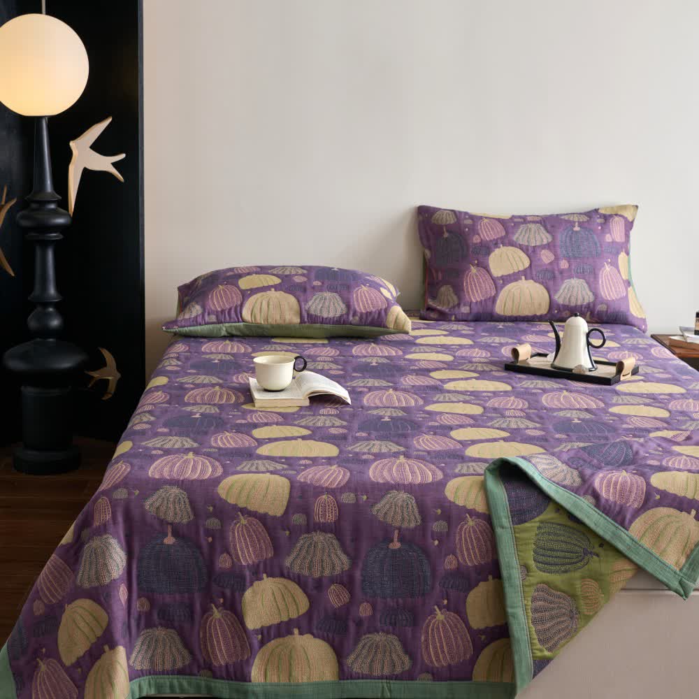 Three Layers Cotton Gauze Pumpkin Quilt