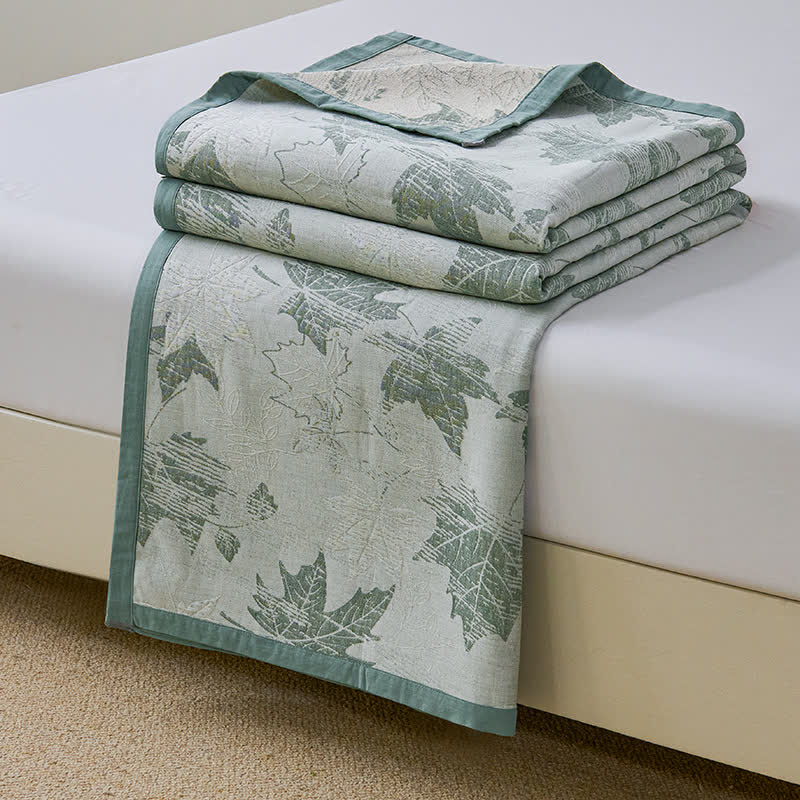 Jacquard Maple Leaf Cotton Gauze Quilt