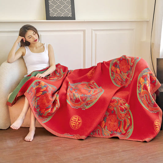 Vintage Three Layer Cotton Gauze Reversible Blanket