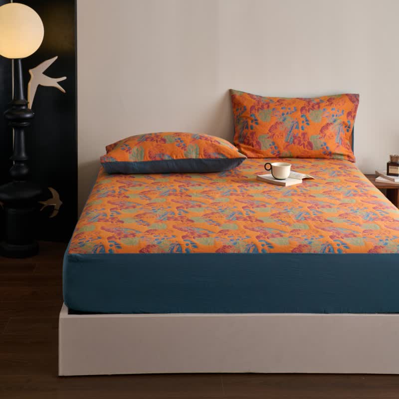 Yarn-dyed Jacquard Cotton Gauze Breathable Fitted Sheet