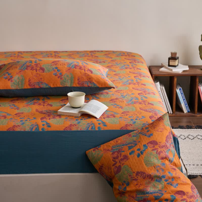 Yarn-dyed Jacquard Cotton Gauze Breathable Fitted Sheet