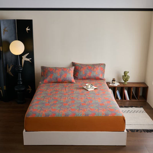 Yarn-dyed Vintage Soft Cotton Gauze Fitted Sheet