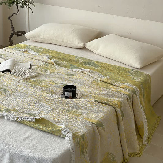 Reversible Rural Cotton Gauze Tassel Quilt