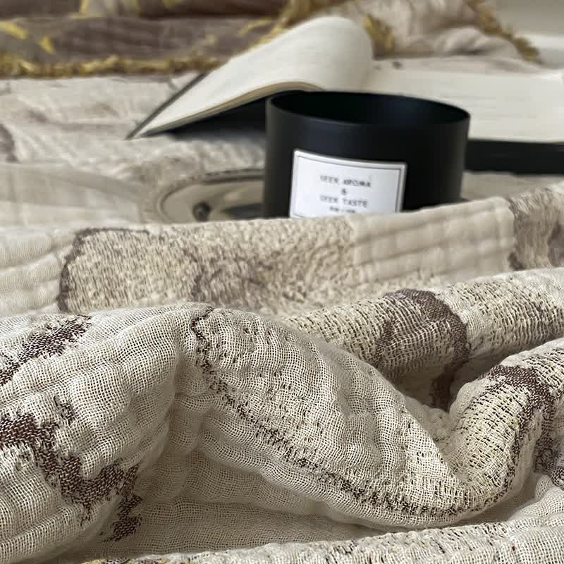 Retro Cotton Gauze Tassel Sofa Blanket