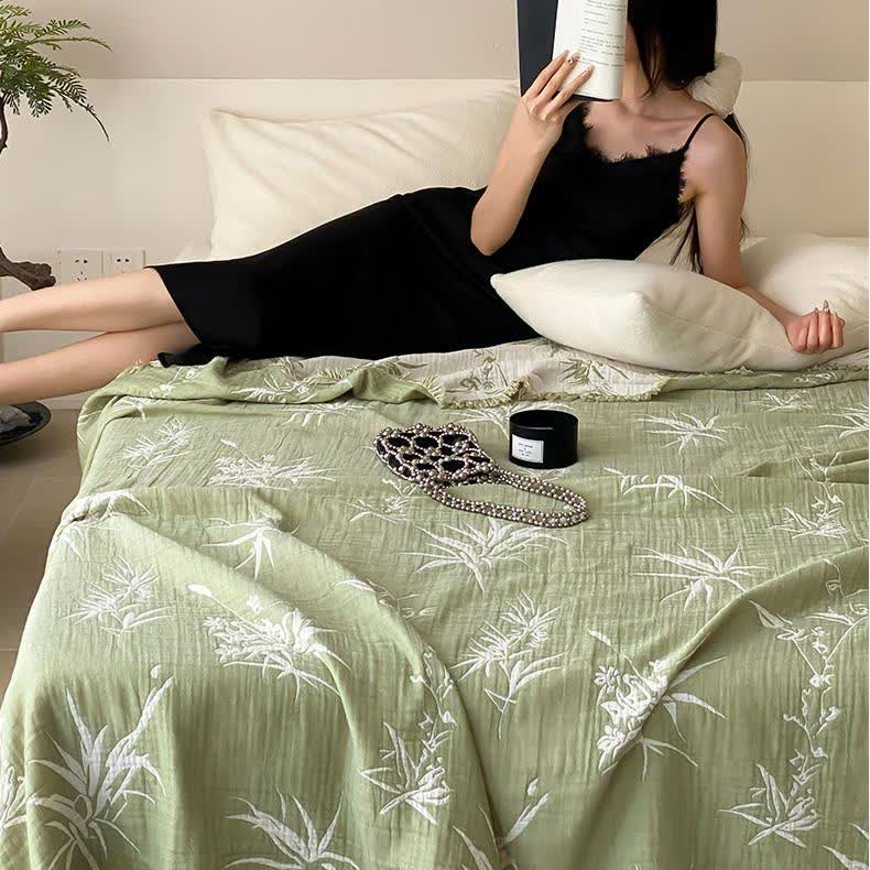 Jacquard Bamboo Reversible Cotton Gauze Quilt