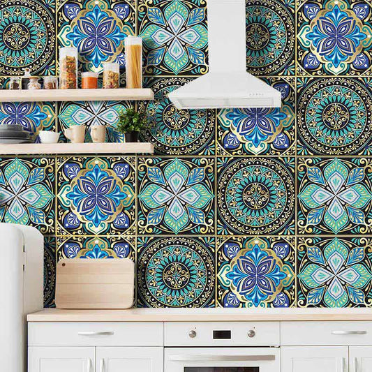 Mandala Style Waterproof Backsplash Tile Decals