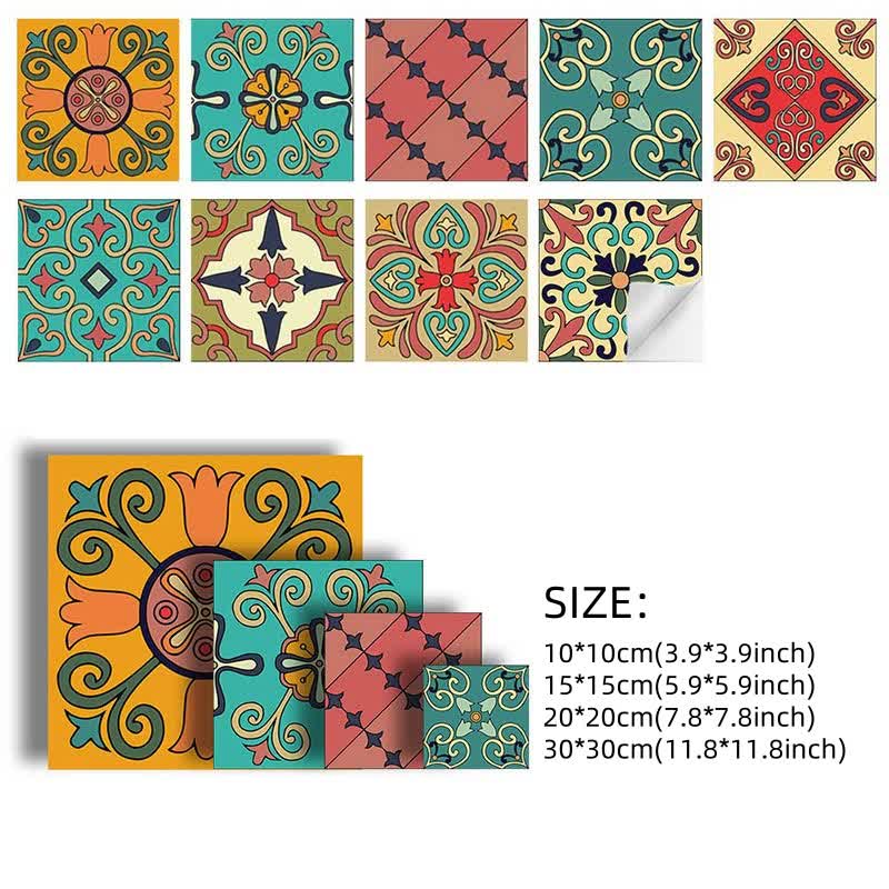 Colorful Moroccan Removable Backsplash Tile Sticker