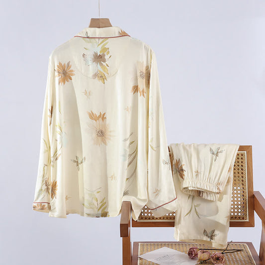 Pastoral Satin Soft Casual Pajama Set