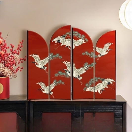 Rural Red-crowned Crane Foldable Desktop Ornament