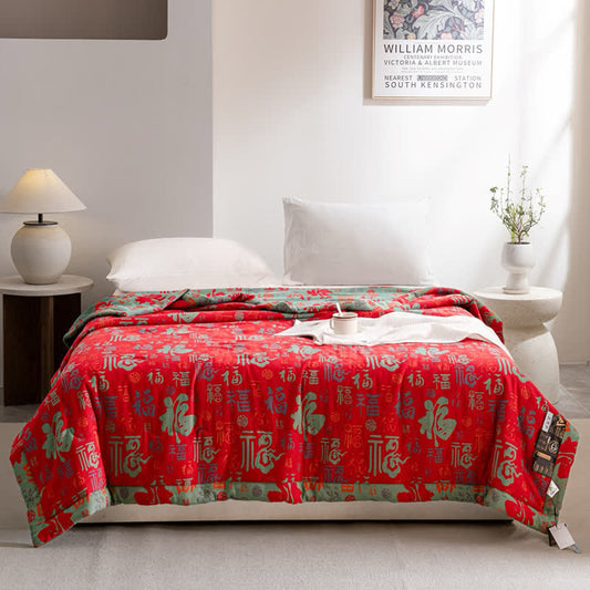 Yarn-dyed Retro Cotton Gauze Comfy Quilt