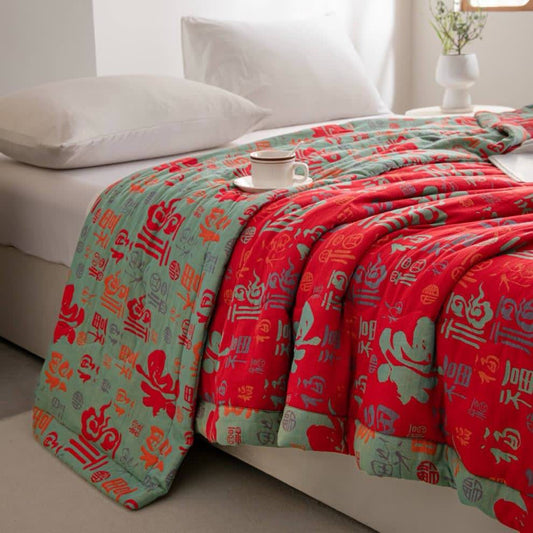 Yarn-dyed Retro Cotton Gauze Comfy Quilt