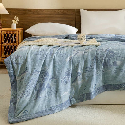 Landscape Double Layer Cotton Gauze Breathable Quilt