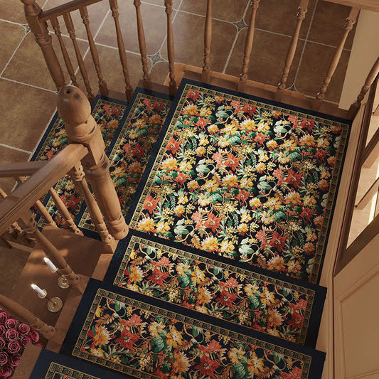 Floral Diatom Mud Non-slip Stair Tread Carpet