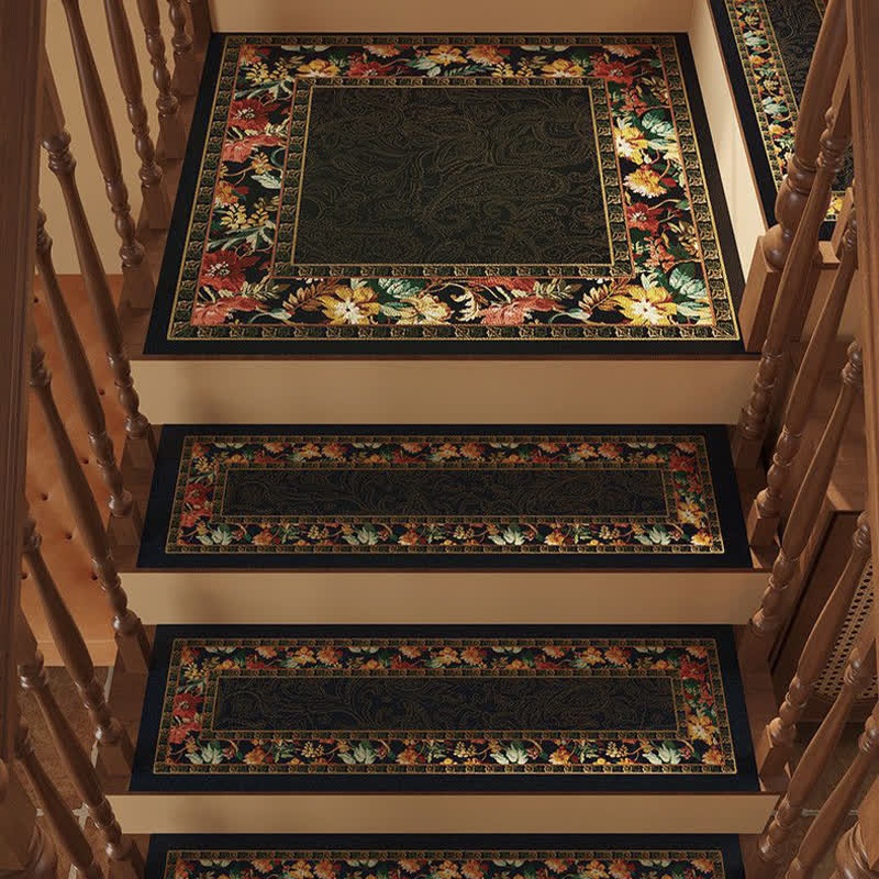 Vintage Floral Diatom Mud Non-slip Stair Tread