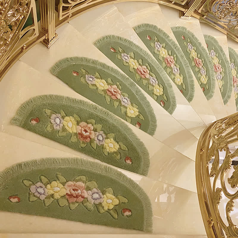 Floral Tassel Non-Slip Stair Treads