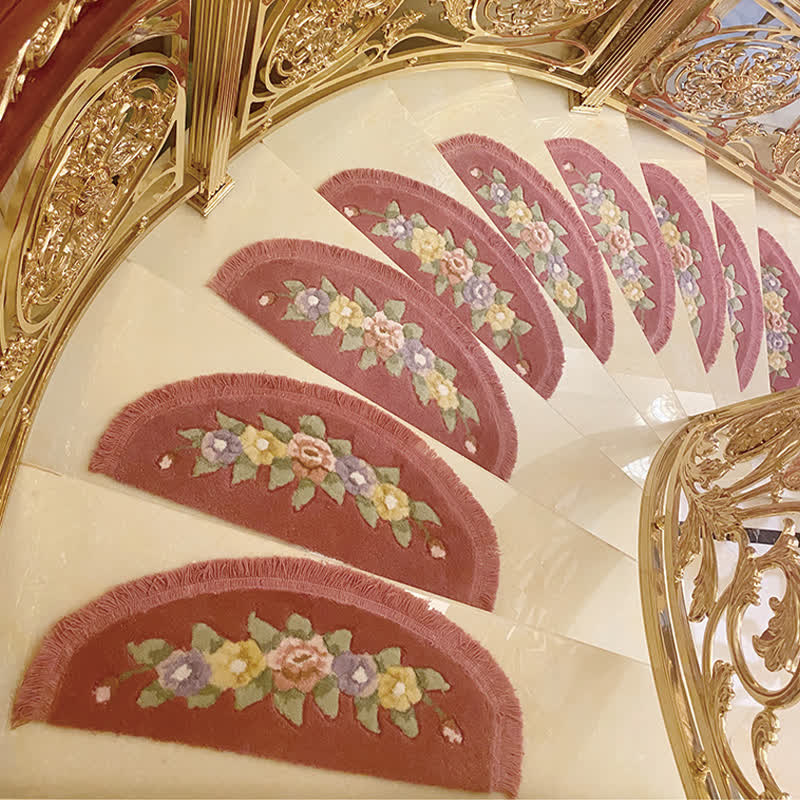 Floral Tassel Non-Slip Stair Treads