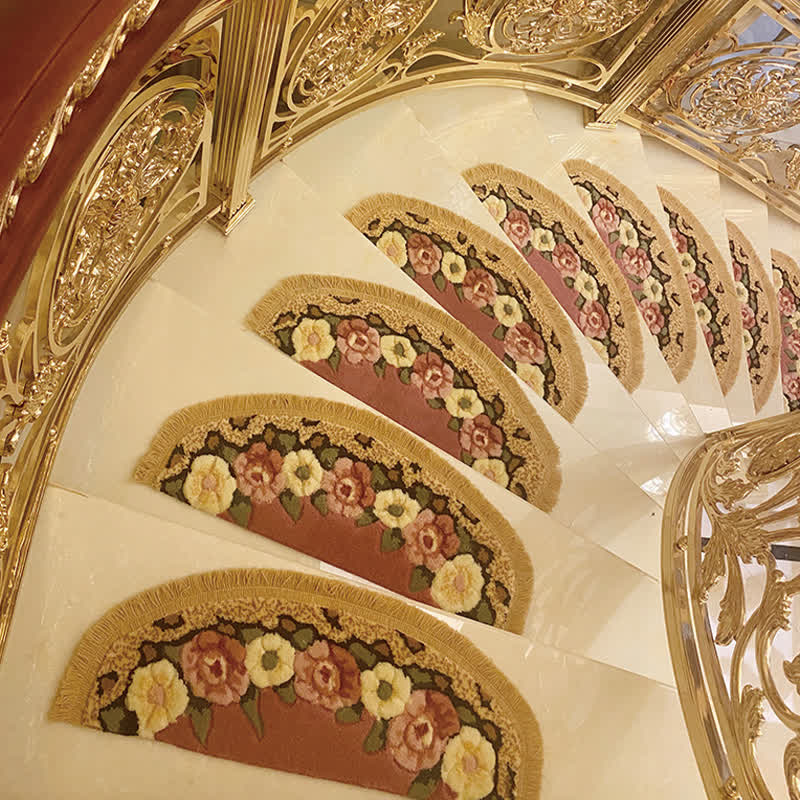 Floral Tassel Non-Slip Stair Treads