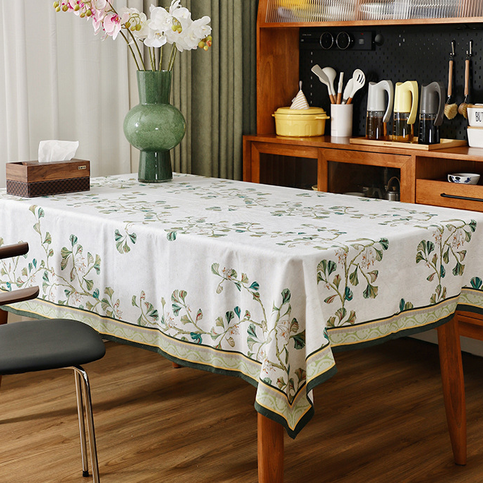 Pastoral Ginkgo Leaf Waterproof Soft Tablecloth