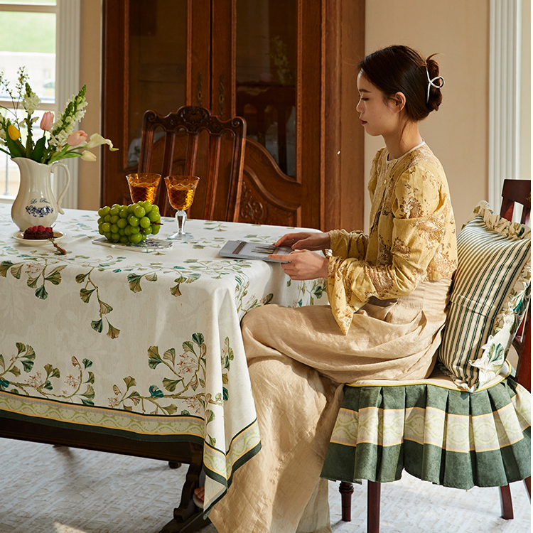Pastoral Ginkgo Leaf Waterproof Soft Tablecloth