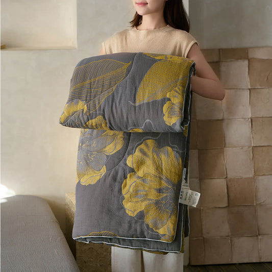 Blooming Flower Cotton Gauze Breathable Bedding
