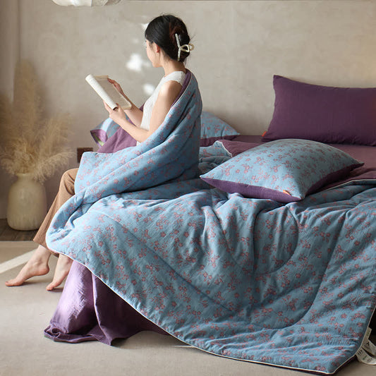 Cotton Gauze Comfy Breathable Floral Bedding