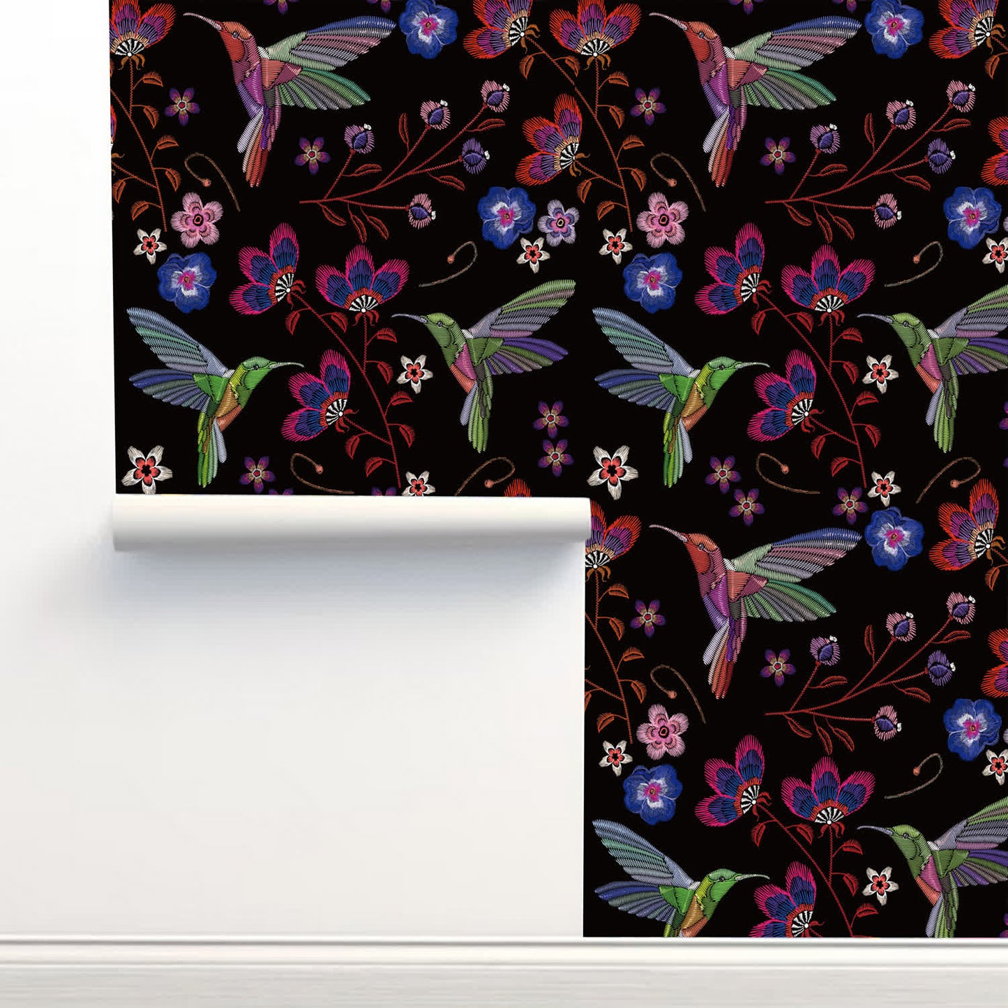 Removable Floral Bird Peel and Stick Wallpaper