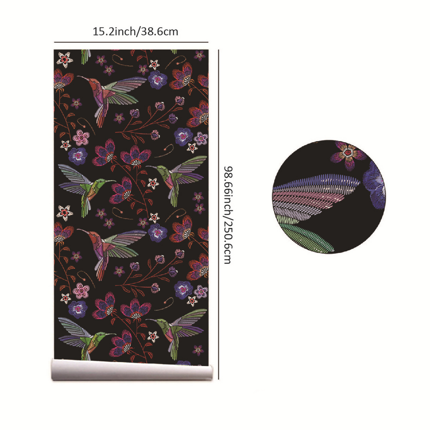 Removable Floral Bird Peel and Stick Wallpaper