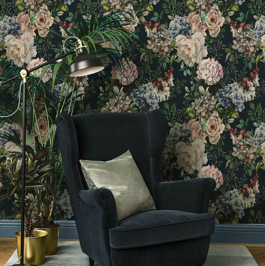 Retro Floral DIY Removable Decorative Wallpaper