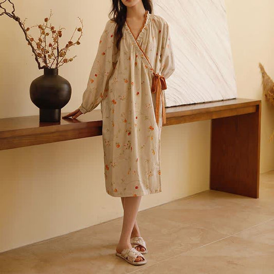 Cotton Gauze Rural Pomegranate Nightdress