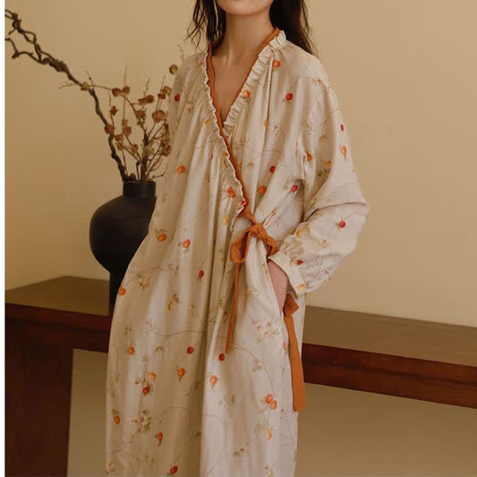 Cotton Gauze Rural Pomegranate Nightdress