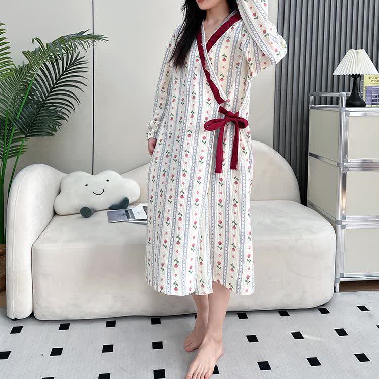 Plus Size Kimono Pastoral Soft Nightdress