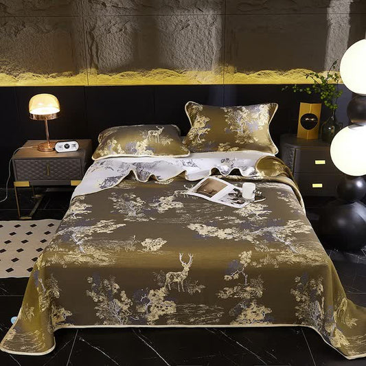 Jacquard Landscape Cooling Reversible Coverlet