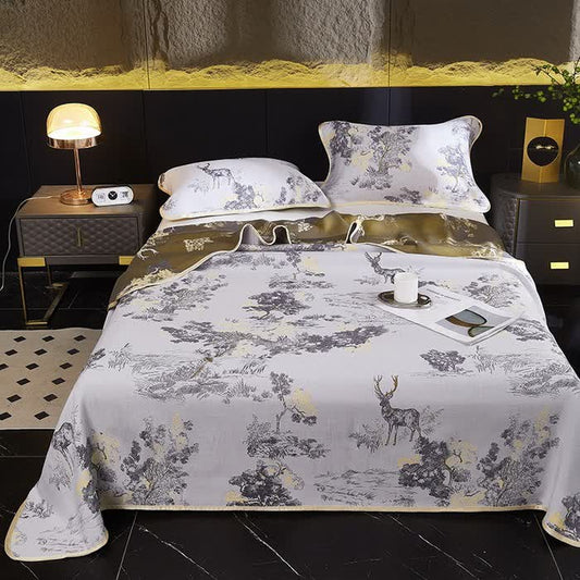 Jacquard Landscape Cooling Reversible Coverlet