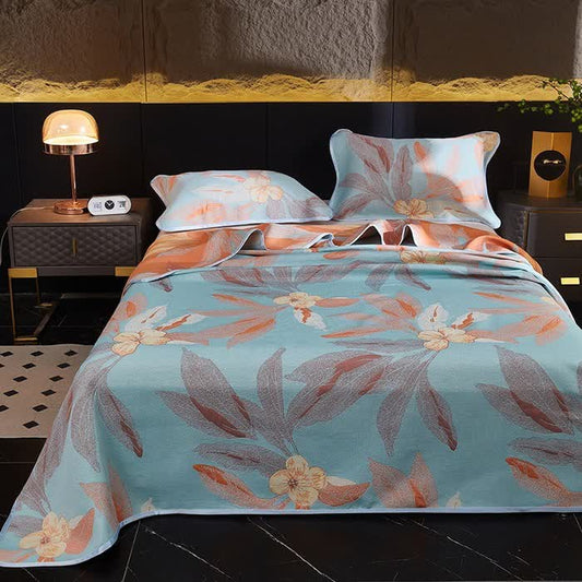 Jacquard Leaf Reversible Breathable Coverlet