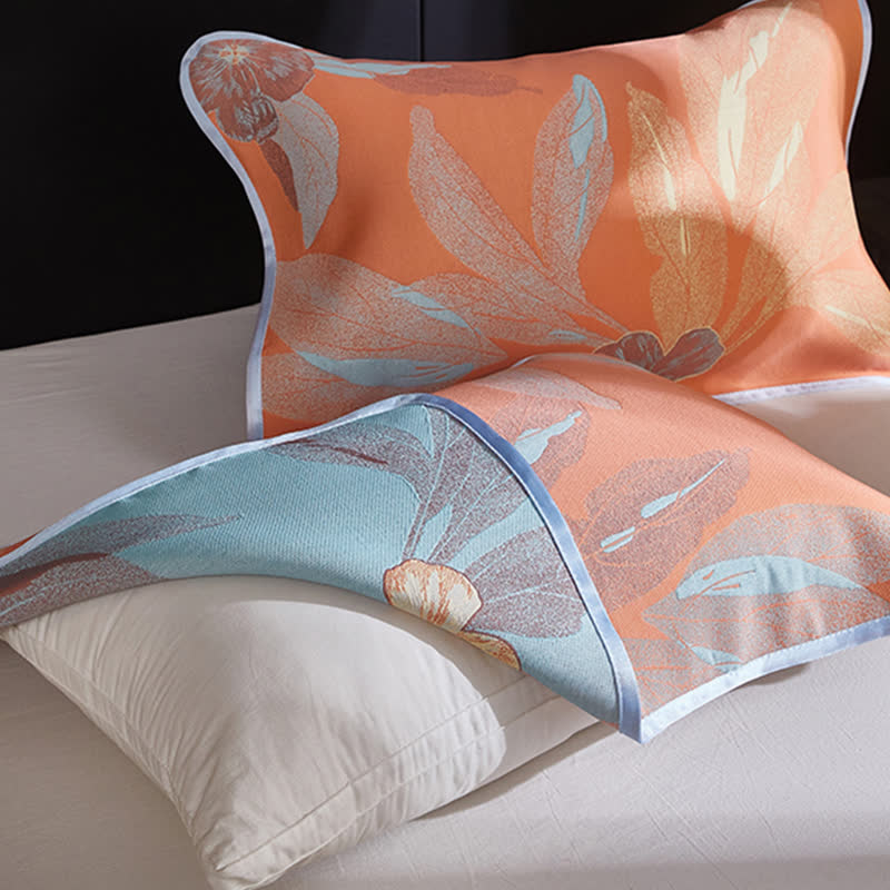 Jacquard Leaf Reversible Breathable Coverlet