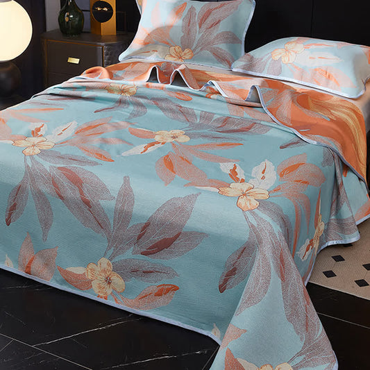 Jacquard Leaf Reversible Breathable Coverlet