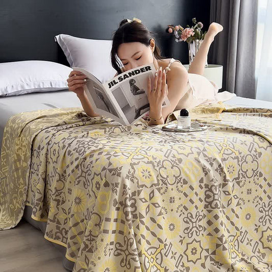 Bamboo Fiber Jacquard Vintage Lightweight Quilt