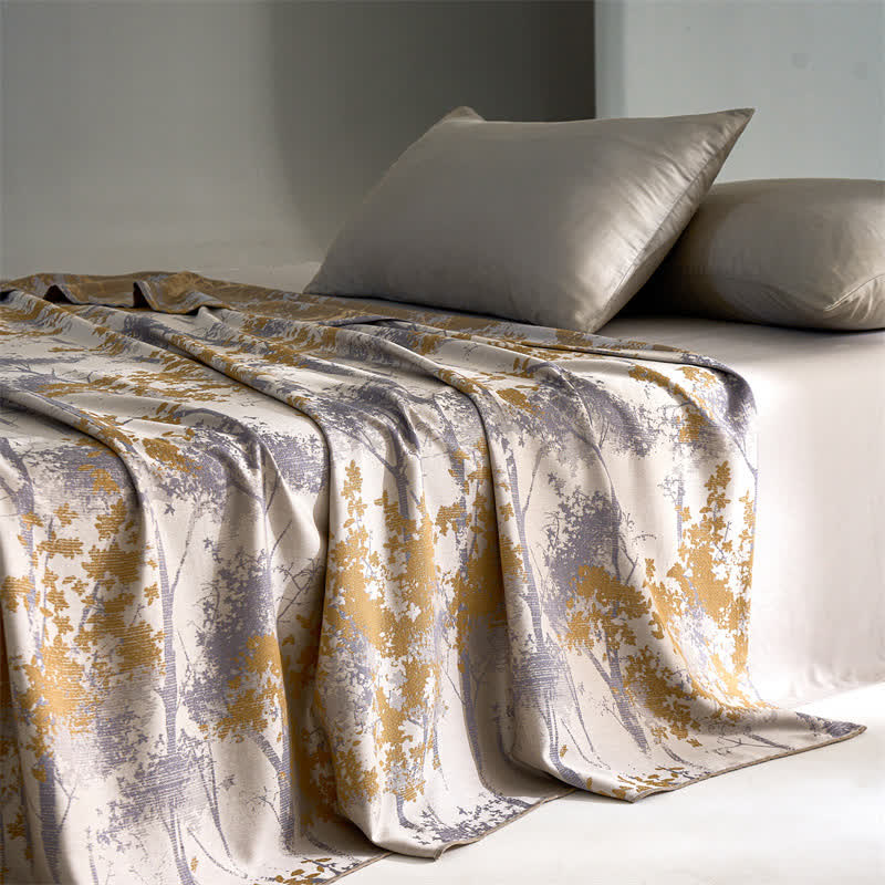 Lyocell Fiber Jacquard Forest Style Comfy Quilt