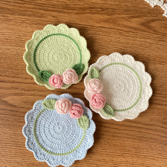 Refresh Rose Handmade Crochet Coaster