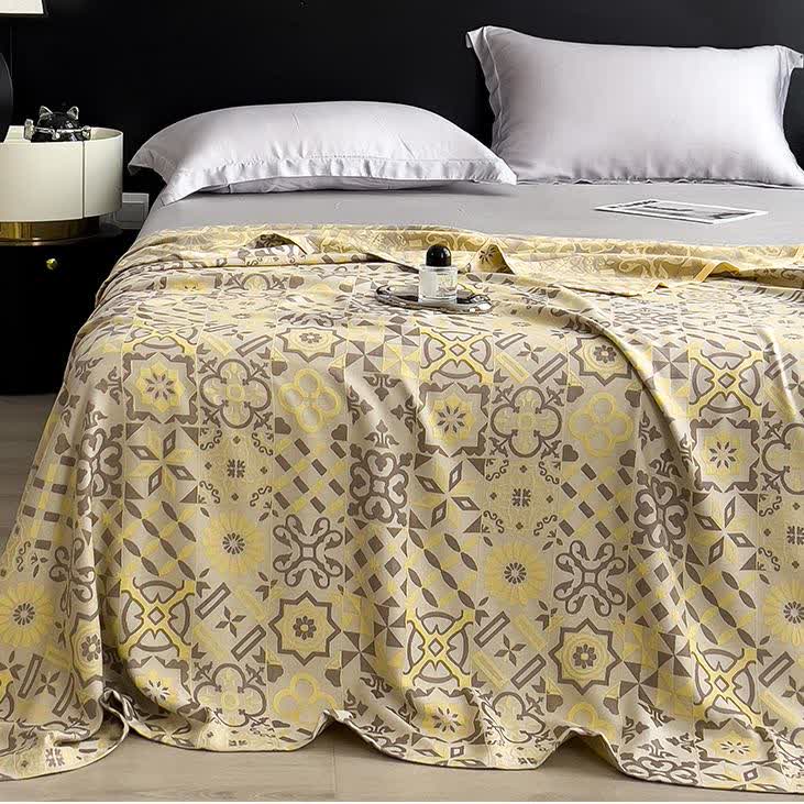 Bamboo Fiber Jacquard Vintage Lightweight Quilt