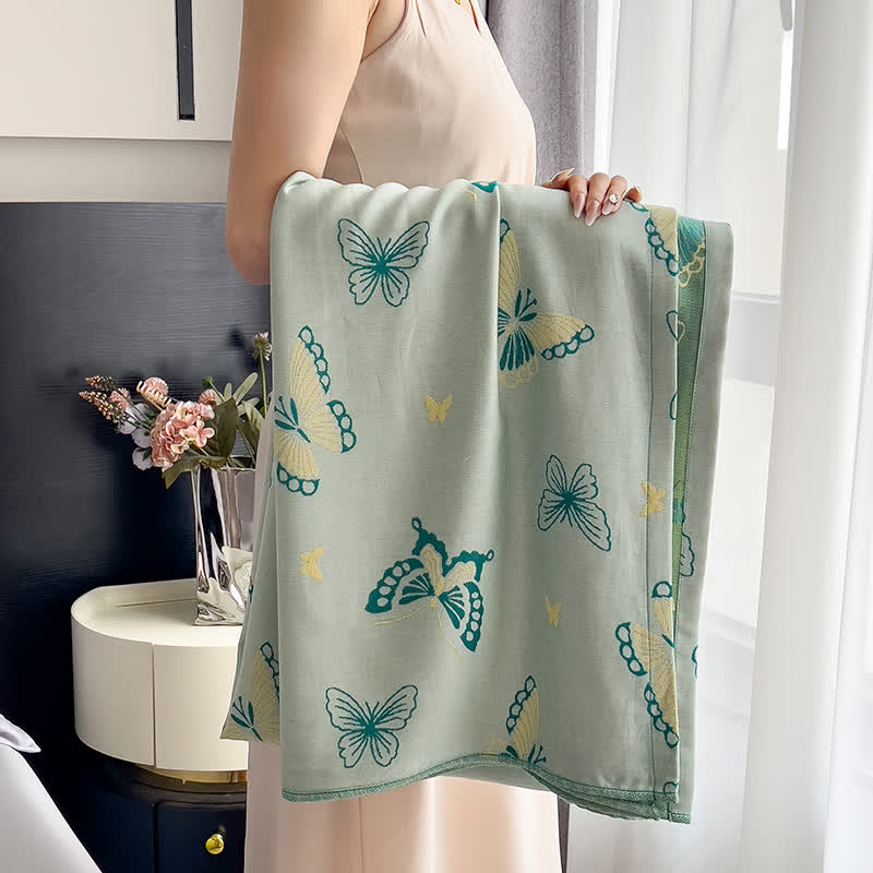 Bamboo Fiber Rural Butterfly Breathable Soft Quilt