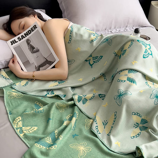 Bamboo Fiber Rural Butterfly Breathable Soft Quilt