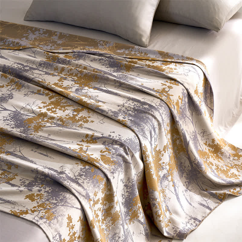 Lyocell Fiber Jacquard Forest Style Comfy Quilt
