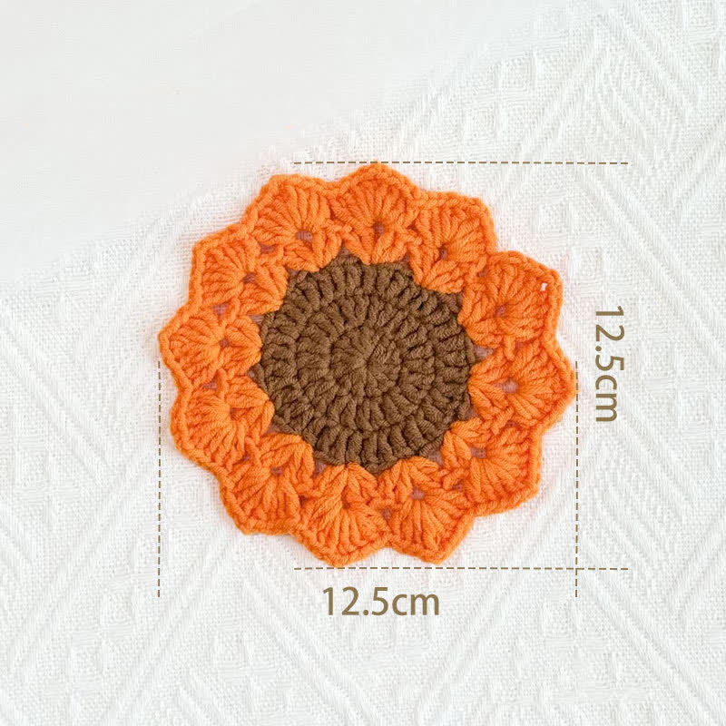 Handmade Flower Crochet Yarn Coaster