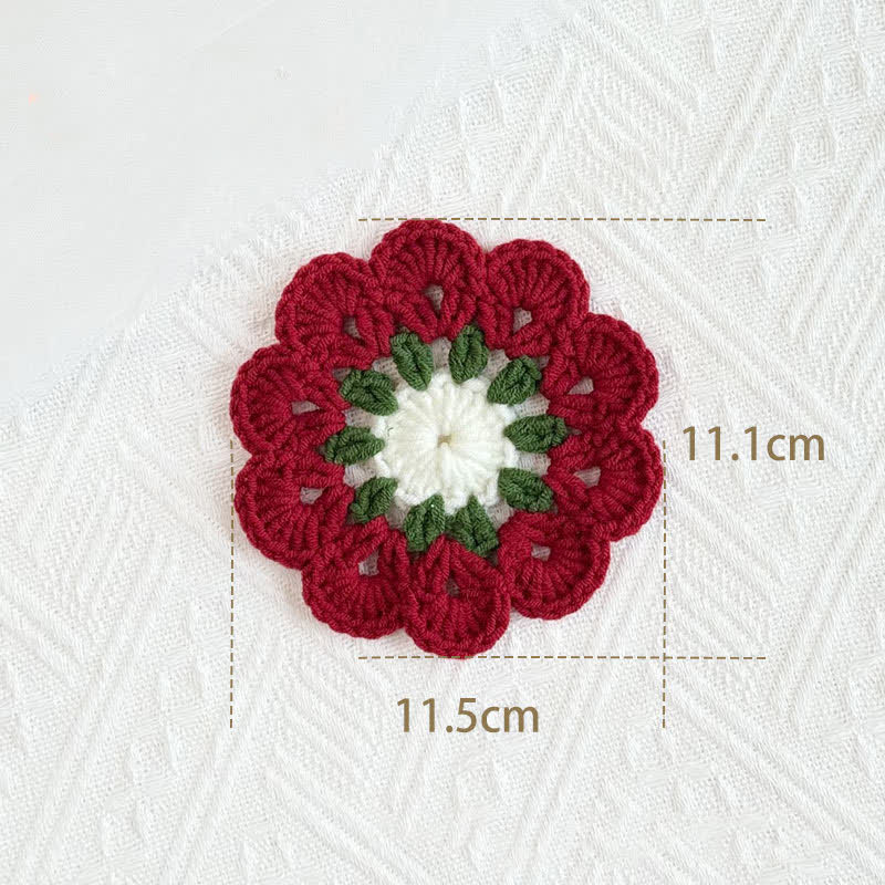Handmade Flower Crochet Yarn Coaster