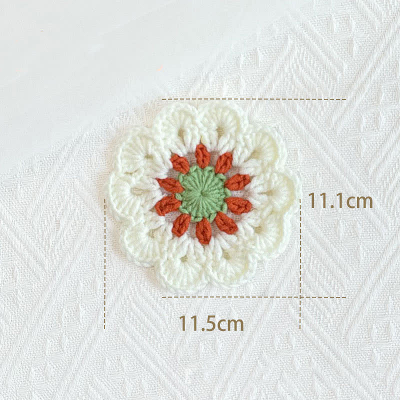 Handmade Flower Crochet Yarn Coaster